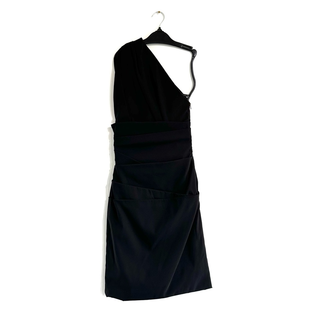 Preen by Thornton Bregazzi Black dress one shoulder short length fitted